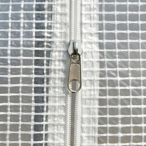 Outsunny Szklarnia Foliowa z 6 Zwijanymi Oknami i Drzwiami na Zamek Błyskawiczny Rama z Ocynkowanej Stali 295x2x2m Biały | Aosom PL