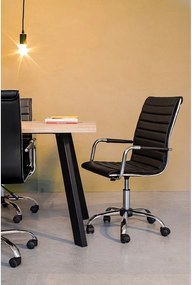 Czarne krzesło biurowe z imitacji skóry Perth – Yes Everyday