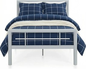 Szare metalowe łózko pojedyncze 90 x 200 cm G6-N97