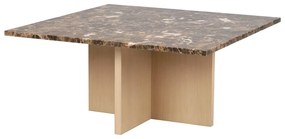 Brązowo-naturalny marmurowy stolik 90x90 cm Brooksville – Rowico