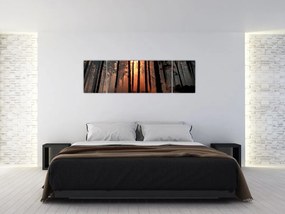 Obraz ciemnego lasu (170x50 cm)