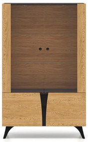 Witryna niska HESTIA 2W2D 95cm dąb/czarna ML MEBLE