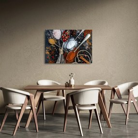 Obraz na szkle łyżek z przyprawami (70x50 cm)
