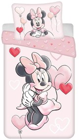 Różowa bawełniana pościel dziecięca jednoosobowa 140x200 cm Minnie "Balloon" – Jerry Fabrics