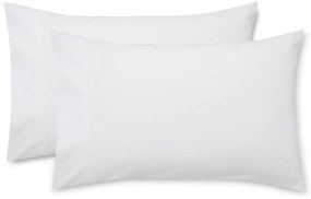 Zestaw 2 białych poszewek na poduszki z satyny bawełnianej Bianca Luxury, 50x75 cm