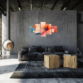 Obraz - Malowany kwiat (125x70 cm)