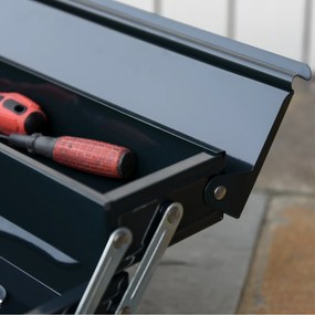 Skrzynka Narzędziowa DURHAND z 5 Przegrodami, Idealna do Warsztatu, Ciemnozielona