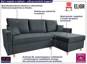 Grafitowy narożnik z funkcja spania G4-G13