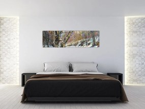 Obraz namalowanego zimowego krajobrazu (170x50 cm)