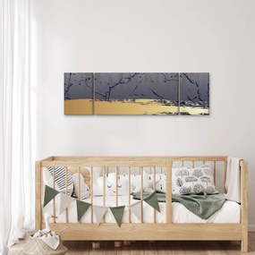 Obraz - Niebiesko-złota abstrakcja N⁰1 (170x50 cm)