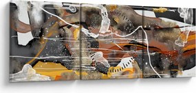 Obraz - Abstrakcja (z zegarem) (90x30 cm)