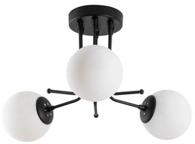 Czarna lampa sufitowa ze szklanym kloszem ø 15 cm Daisy – Opviq lights