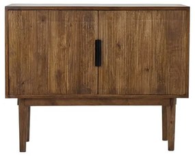 Ciemnobrązowa niska komoda z litego drewna 100x80 cm Bitika – Light &amp; Living