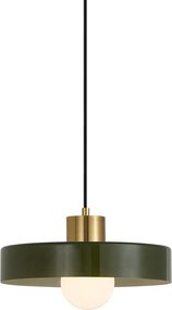 Lampa Wisząca Retro Mosiądz z Zielonym do Systemu Szynowego 1-Fazowego - Iconic Jina