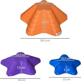 Outsunny Kamienie do balansu dla dzieci, układalne, antypoślizgowe, 3 rozmiary, do 80 kg, wewnątrz/na zewnątrz