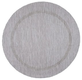 Dywan zewnętrzny Relax ramka srebrny 120 cm x 120 cm koło