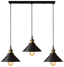 Lampa sufitowa metalowa klosz retro wisząca AT32-3SZ-Black