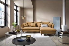 Narożnik GLAM Prawostronny z funkcją spania, zestaw z poduszkami wolnostojący tkanina RIVIERA 41 Platynowy DOMO HOME