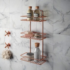 3-poziomowa półka łazienkowa Metaltex Copper