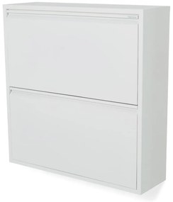 Biała metalowa uchylna szafka na buty 75x77,5x22,5 cm Billy – Spinder Design