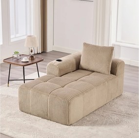 Wygodna sofa rozkładana - 158 x 93 x 61 cm - nie wymaga montażu - z poduszkami oparcia + kieszeń - aksamit - khaki