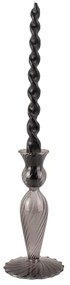 Szary szklany świecznik PT LIVING Swirl, wys. 17 cm