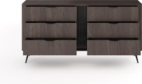 Komoda Edrin 163 cm z szufladami - dąb dunin / czarny
