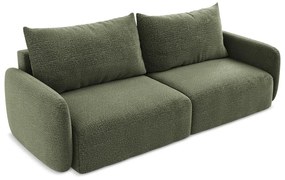 Zielona rozkładana/ze schowkiem sofa 238 cm Kalena – Makamii
