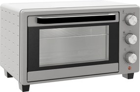 HOMCOM Minipiekarnik 21L, 3 Tryby Gotowania, 100°C-230°C, Ruszt & Blacha, Stal Nierdzewna/Szkło, Srebrny