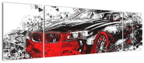 Obraz - Malowany samochód w akcji (170x50 cm)