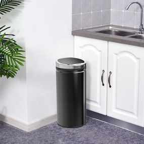HOMCOM 42L Kosz na śmieci z czujnikiem, Automatyczny Kosz na Odpadki, Nierdzewny Kosz do Kuchni z Sensorem Podczerwieni, dla Kuchni, Jadalni