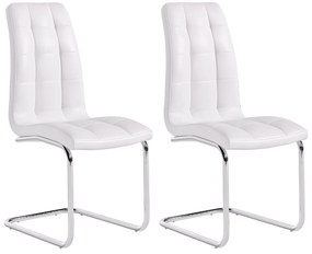 Zestaw 2 krzeseł NADYA – skóra syntetyczna – kolor biały