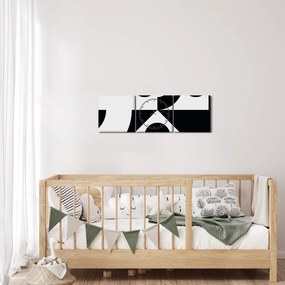 Obraz - Abstrakcja geometryczna N⁰1 (z zegarem) (90x30 cm)