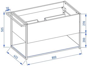 Szafka pod umywalkę LOV 80 cm szaro-zielony półmat KROFAM