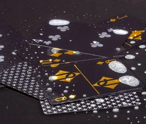 Karty pokerowe plastikowe - czarne / srebrne