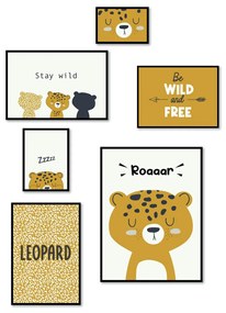 Zestaw 6 ramek na zdjęcia LEOPARD, MDF