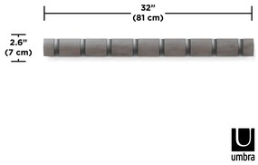 Szary wieszak ścienny z drewna topolowego Flip – Umbra