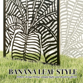 Outsunny Parawan 65 x 130 cm Wolnostojący Wiszący, Dekoracyjna Osłona z Metalu, Czarny | Aosom PL