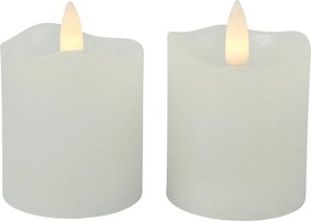 LED świeca słupkowa LYON 8 cm biała, zestaw 2 szt.