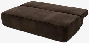 Sofa z Funkcją Spania ARVETO Brązowa Welurowa Nowoczesna