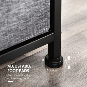 HOMCOM Komoda z 8 Szufladami z Tkaniny, 2 Duże, 6 Małe, Ramą Metalową, Zabezpieczenie Przed Przewróceniem, Szara