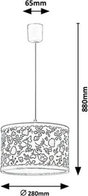 Rabalux 3079 Hanka dziecięca lampa wisząca, śr. 28 cm