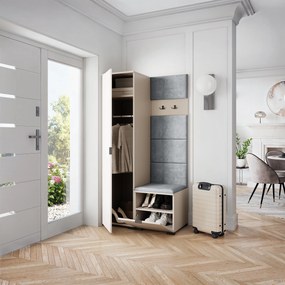 Masseno Garderoba LORI 95/181/51 cm Nowoczesna Szafa do Przedpokoju Kaszmir