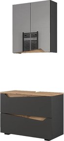 Zestaw mebli łazienkowych antracyt 80x35x57.5 marelle