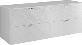 Meble łazienkowe, Biały Mat, 160 x 57 x 46 cm, złote uchwyty