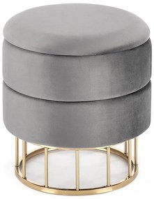 Taboret MINTY pr. 37 cm szary/złoty