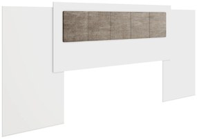 Zagłówek łóżka regulowany 140/160/180 cm - Biały i taupe - KYLANA