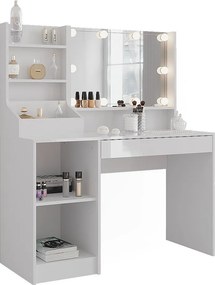 Stolik do przebierania biały/biały wysoki połysk 119.8x50.1x76 sherry