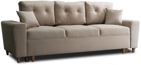 Beżowa trzyosobowa rozkładana nowoczesna sofa - Artaxa