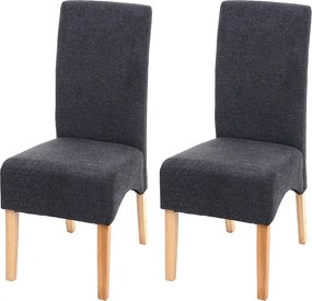 Krzesło do jadalni Crotone (zestaw 2 sztuk), ciemnoszary, jasne nogi